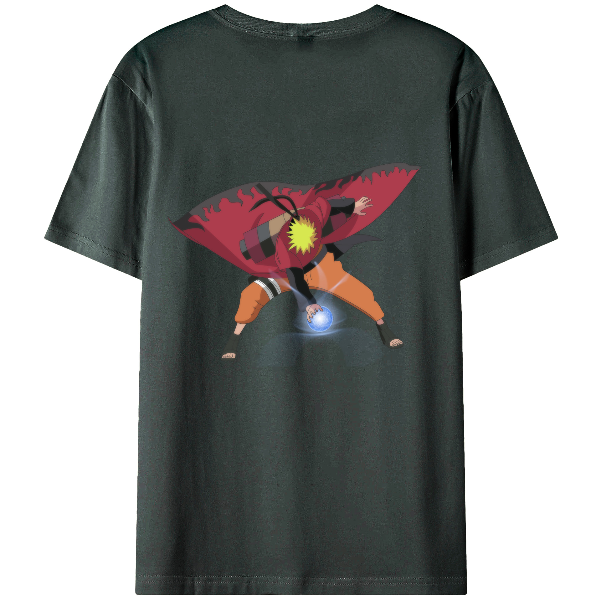 （画像用） NARUTO -ナルト- うずまき ナルト Uzumaki Naruto 綿100％ メンズ半袖Tシャツ（バックプリント） 通気性